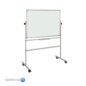 Бяла дъска с алуминиева рамка Bi-Office със стойка, 120 х 180 см