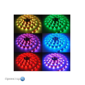 LED лента RGB, 14.4W/m, 5m, неводоустойчива