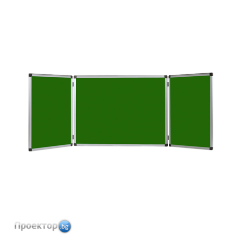 Тройна зелена магнитна дъска Bi-Office 120 х 180 (360) cm